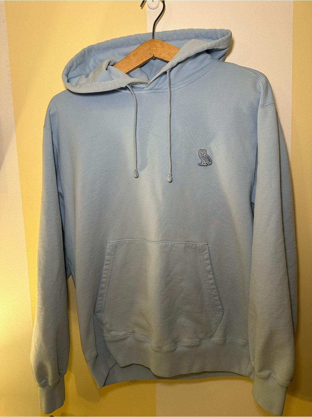 OVO October's Very Own Light Blue Owl Logo Hoodie Size